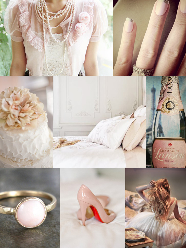 pale pink wedding inspiration board photo credits row one pink pearls 